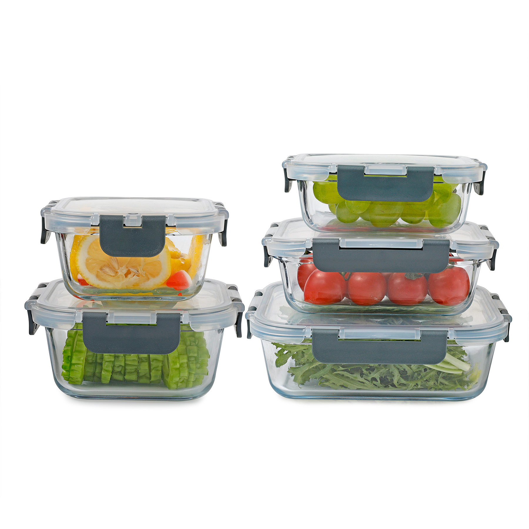 Easying carrying glass tritan food container kids rectangle food bento lunch box with locking lid