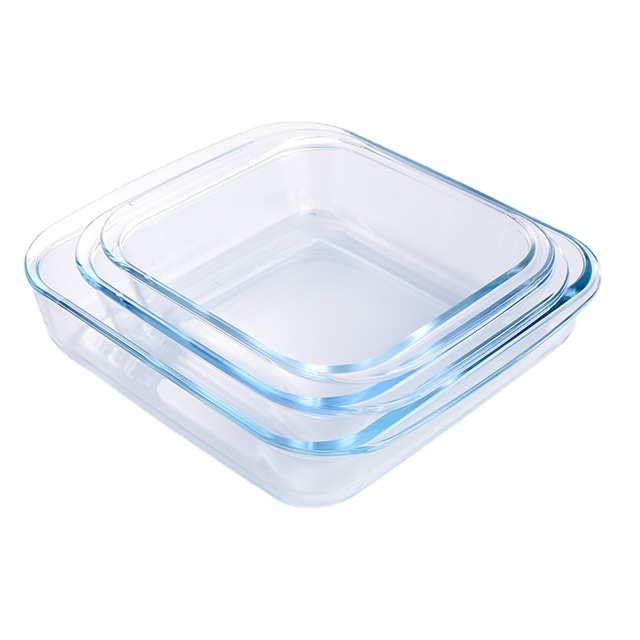 heat resistant glass baking tray bread baking plate muffin pan microwave plate