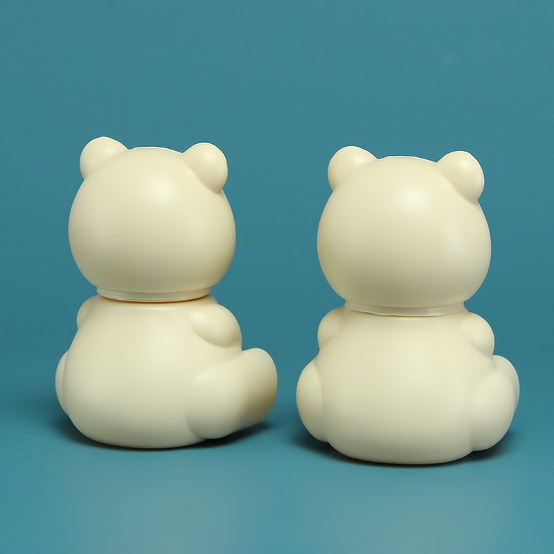 Hot selling 100ml  HDPE white bear shaped hdpe medical pill plastic bottle Suitable for children