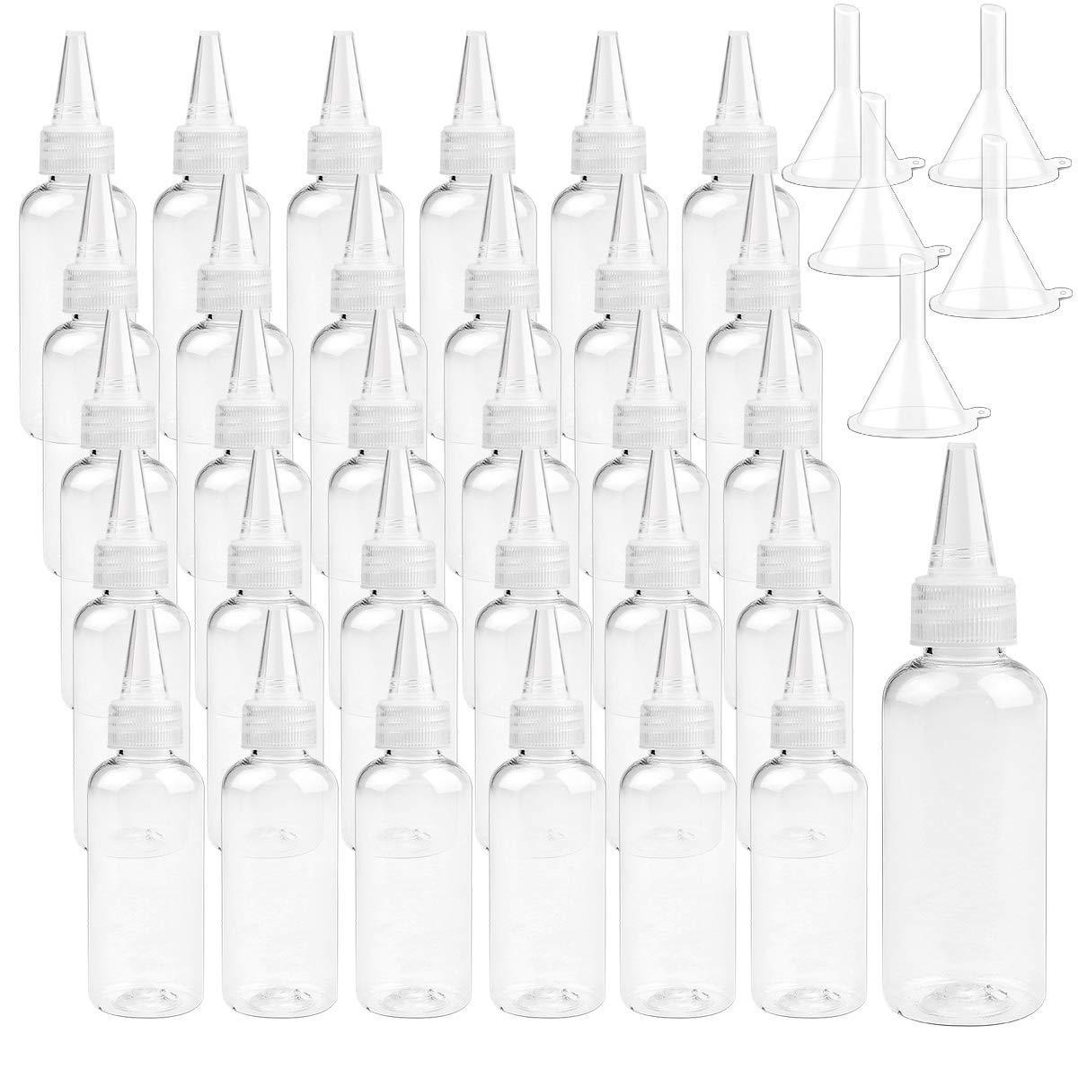 Customized size 30ml 60ml 100ml 200ml Squeeze bottle white black clear Mouth Top Cap pointed bottle for Essential Oils /pigment