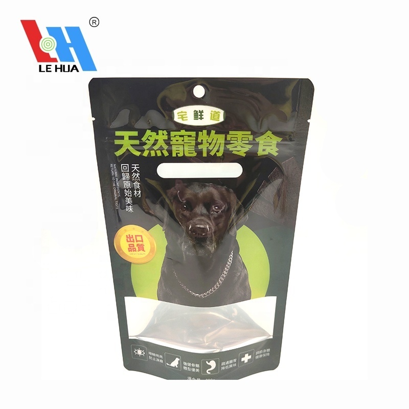 Custom Clear Window Aluminum Foil Zip Lock Packaging Plastic Bags Pouch Stand-Up Pack for Dog/Pet Food with Zipper