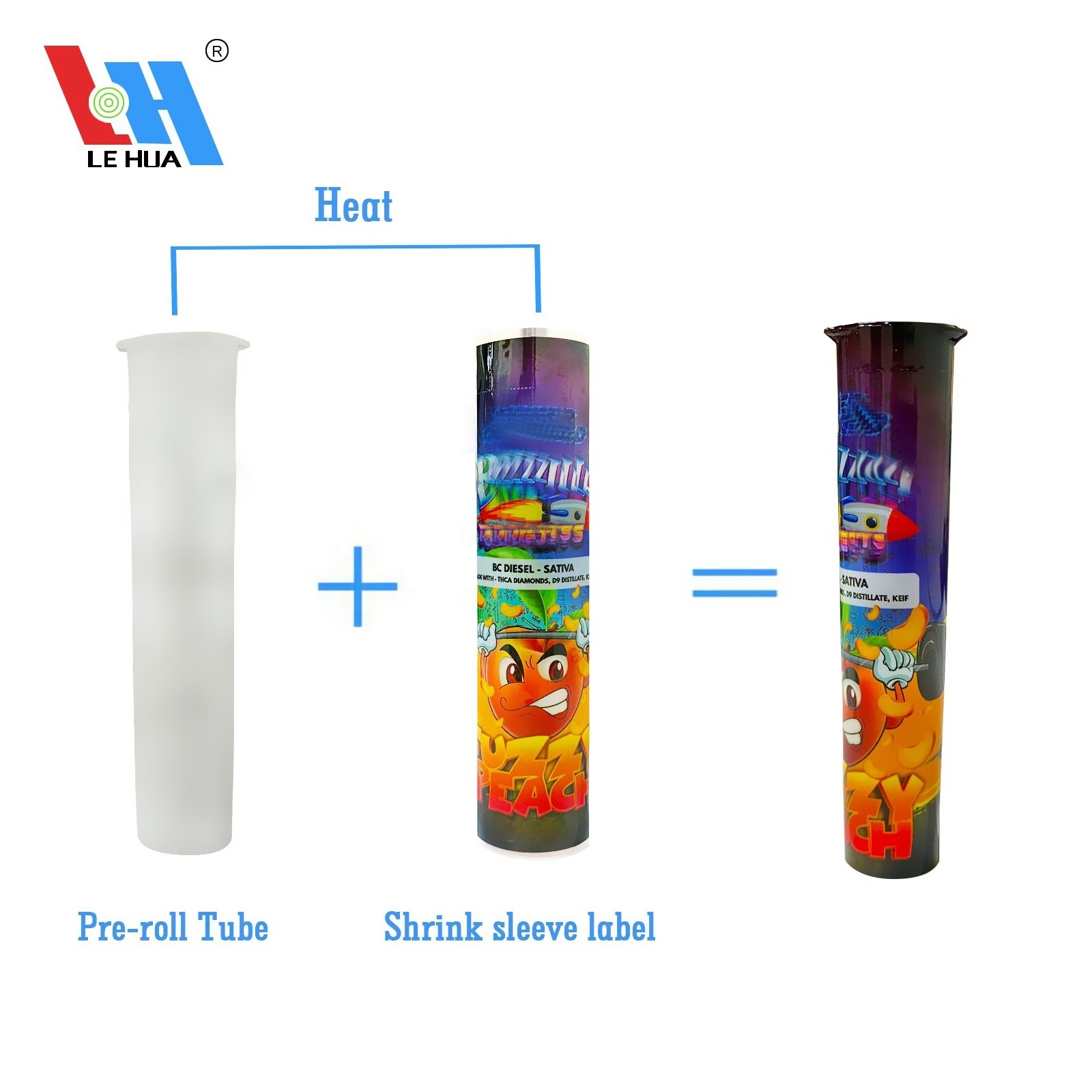 Customized Decorative Temper-evident Heat Sensitive Shrink Wrap Band Shrink Sleeve Label for Pre-roll Tubes