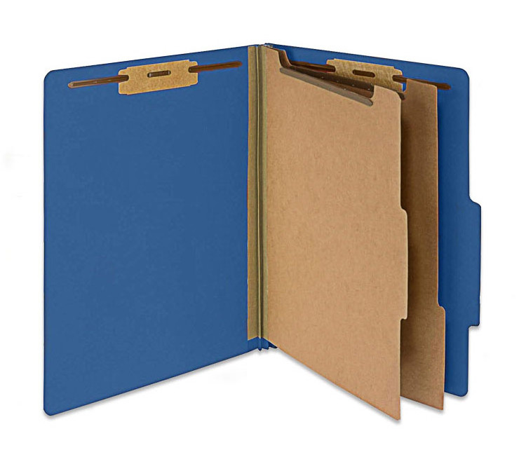 2022 New Product 2 Dividers 6Faces Dark Blue Stationery Classification Pressboard File Folder