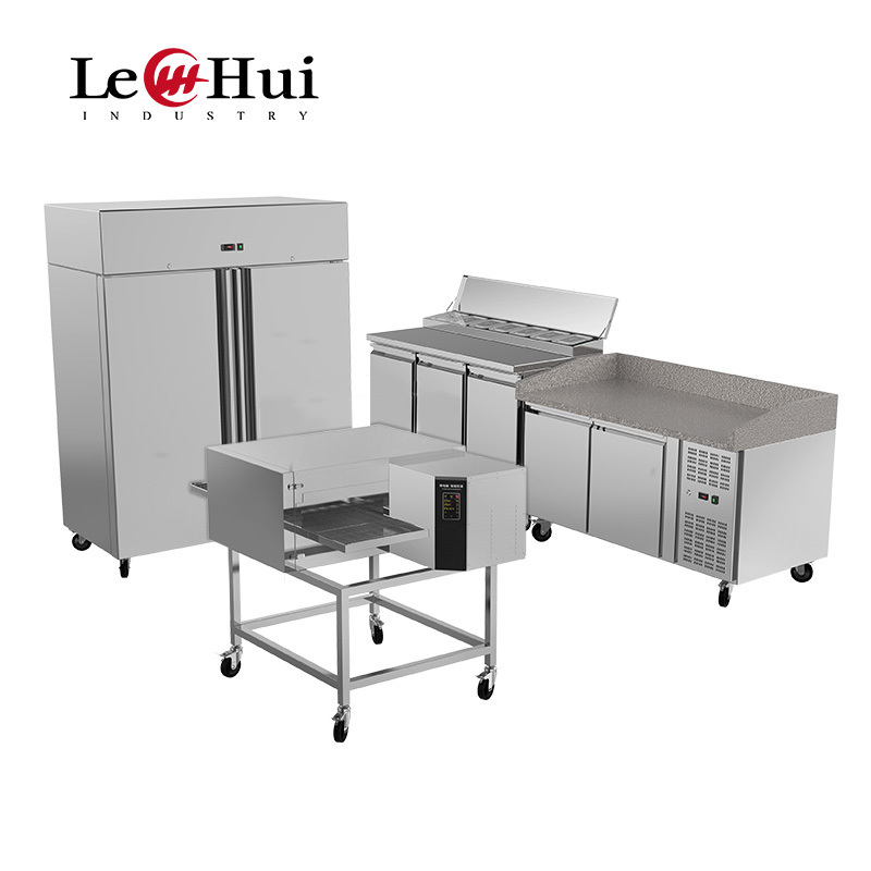 pizza prep table refrigerator with mable top 304steel 250L refrigerator double door display container salad bar cooler