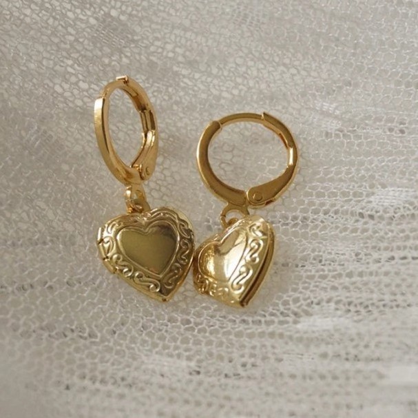 2024 Vintage Valentine's Day Heart Shaped Open Charm Necklace Earrings Bracelet Waterproof Jewelry