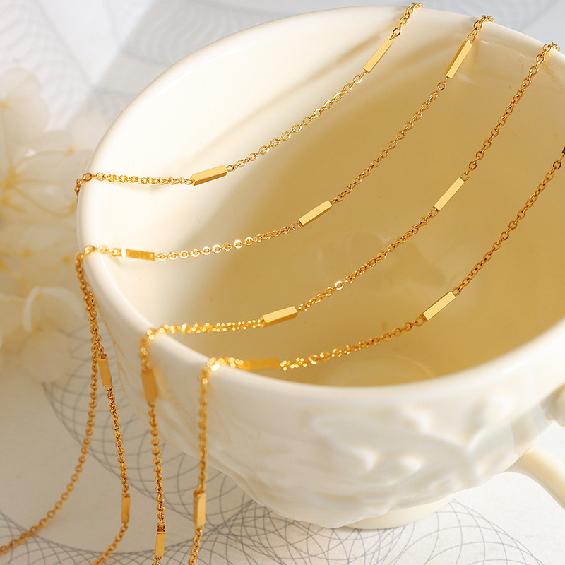 Gold covered chain 18k is filled with thick gold, colorfast, water-resistant and sweat resistant gold chain for women