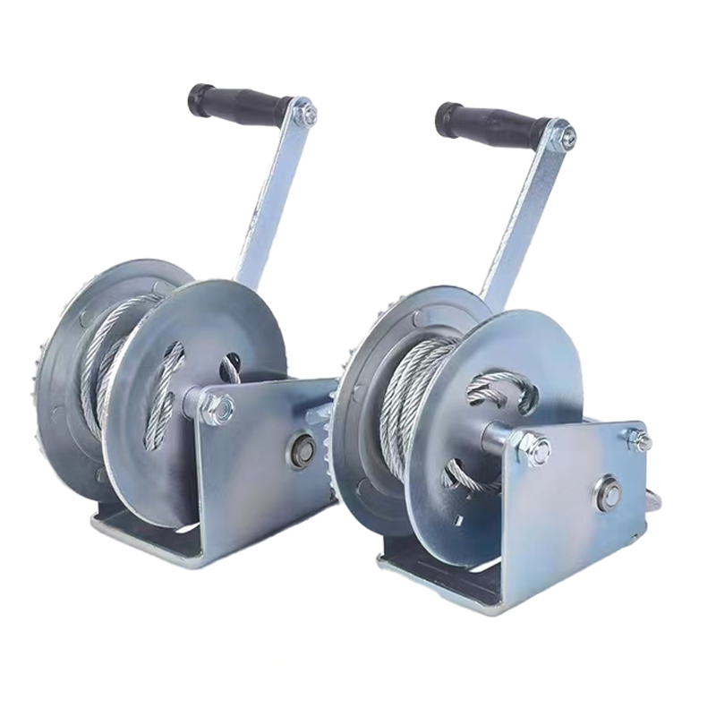 Trailer Parts 2600lbs Boat Trailer Hand Winches Single-Speed Trailer Winch Utility Winch with Rope or Strap