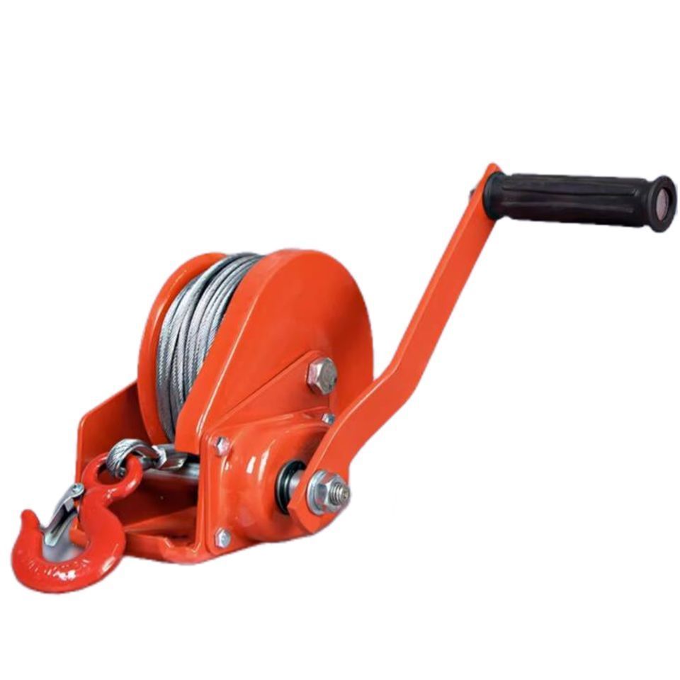 Durable Hand Winch 900 Kg Mini Hand Winch 7M Wire Rope Hand Anchor Winch Red