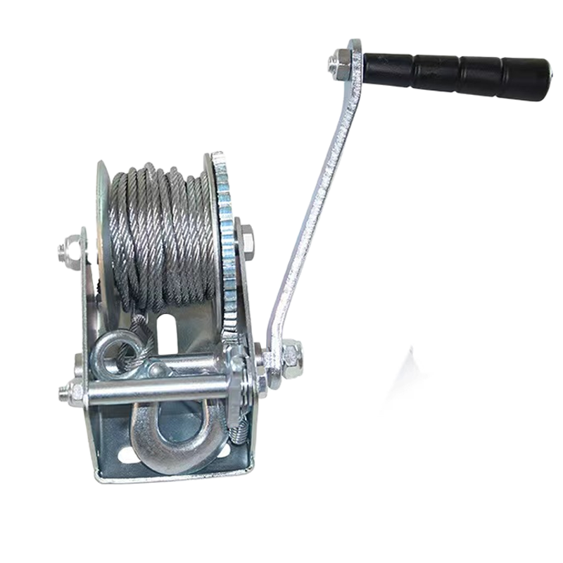 2600LBS Portable Heavy Duty Hand Crank Strap Winch Boat Trailer Hand Winch With Towing Accessories