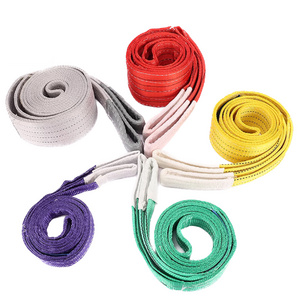 High Quality 100% Polyester Flat Webbing Sling Customizable 1 Ton Lifting Capacity Belt OEM Supported