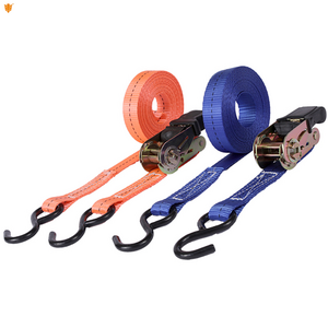 China Factory  lashing strap auto retractable ratchet tie down strap 25mm 1inch Cam Buckle Ratchet Nylon Cargo Lashing Truck