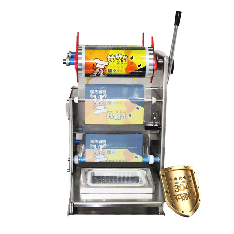 Semi-automatic Square Box Packaging Machine Stainless Steel Electric Semi-Automatic Fast Ready Food Tray Sealing Machine