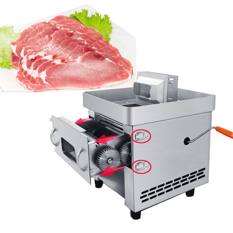 Manual Frozen Meat Slicer Upgraded Stainless Steel Meat Cutter Beef Mutton Roll Food Slicer Slicing Machine for Home Cooking