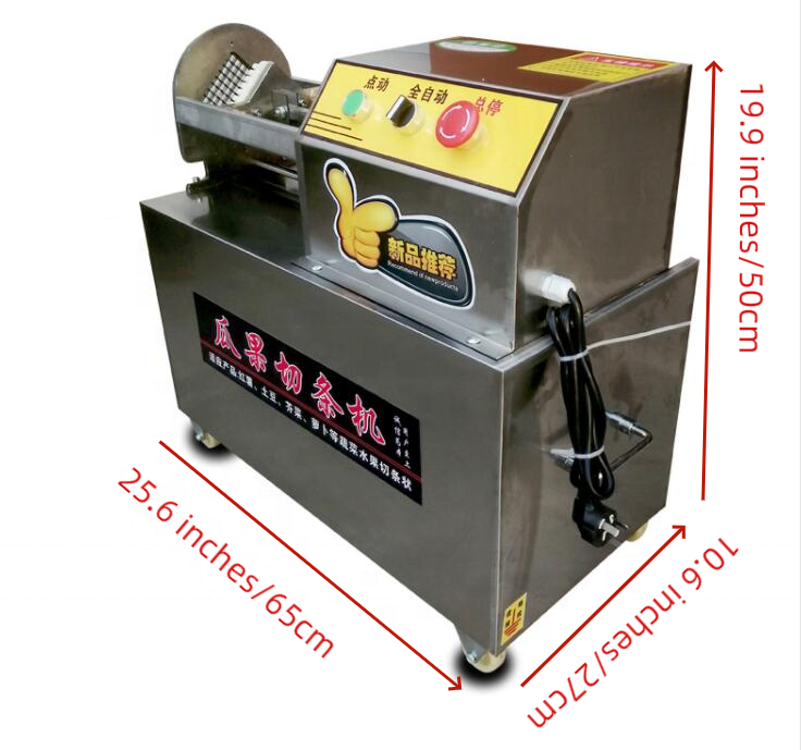 Automatic Electric French Fries Cutter, Potato Taro Radish Papaya Melon Slicing Cutting Machine.