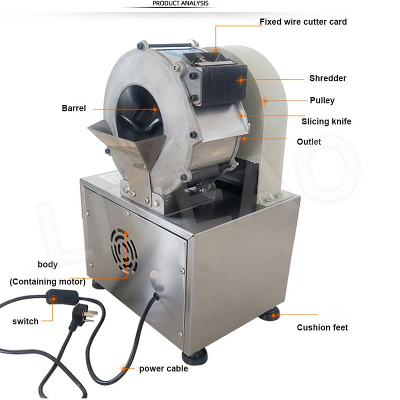 Multi-Function Automatic Cutting Machine Commercial Electric Potato Carrot Ginger Slicer Shred Vegetable Cutter