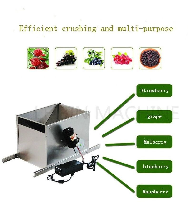 Electric Grape Crusher 304 Stainless Steel Self-brewed Wine Fruit Wine Tool Small Crushing Machine