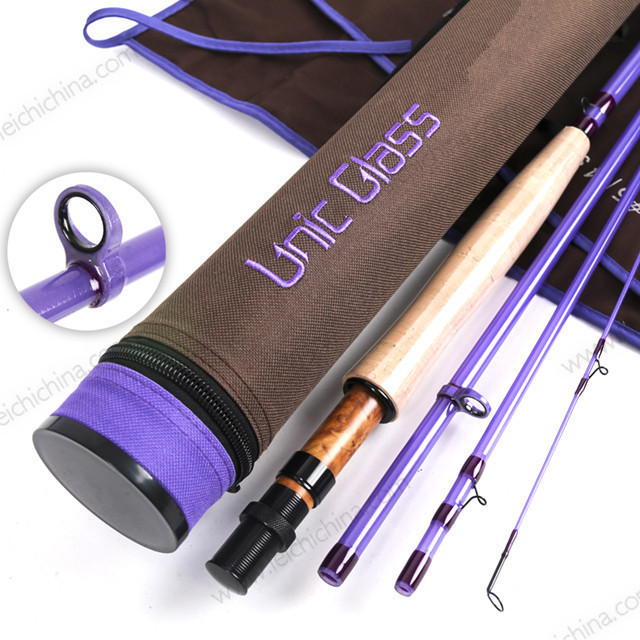 Unidirectional carbon frame guide rod solid glass fishing rods