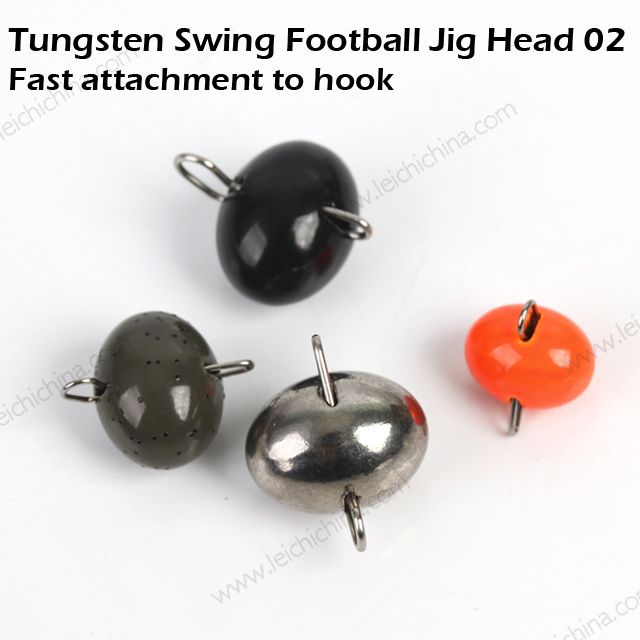 Swing football fishing tackle tungsten sinker jig head