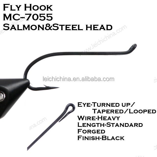 High carbon steel salmon fly fishing hooks