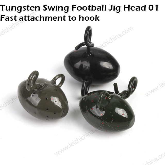 Swing football fishing tackle tungsten sinker jig head