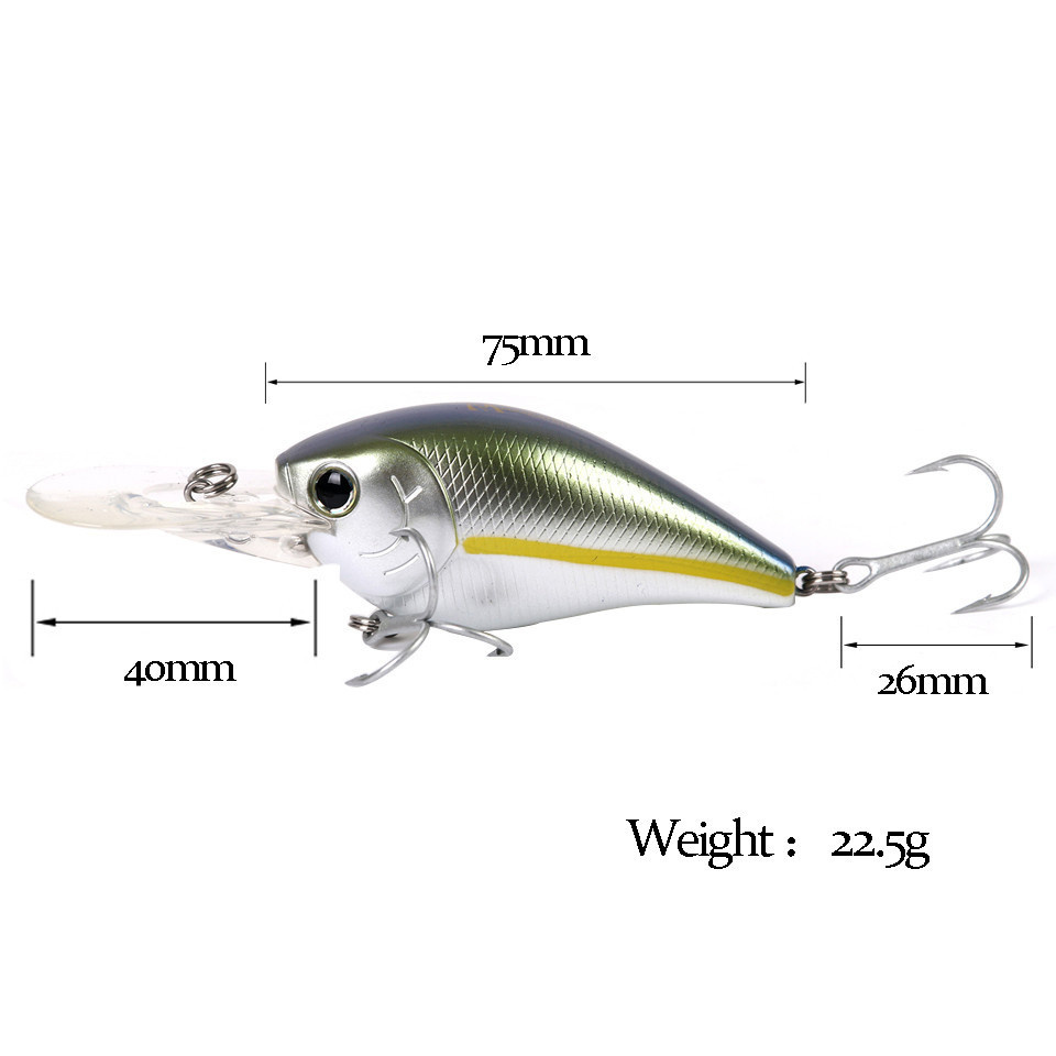 OEM Factory 75mm 22.5g bass fishing lure crankbait