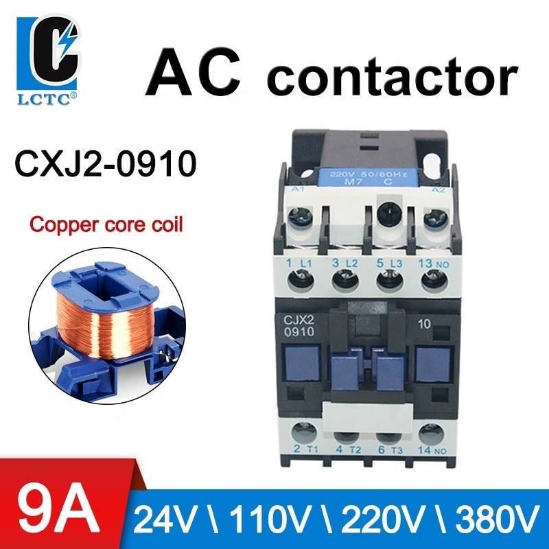 AC Telemecanique Magnetic Contactors Hot Sale CJX2-0910 9A 24V 110V 220V 380V 60 Amp 3 Phase Contactor 220v Contactor 8 Pin 380