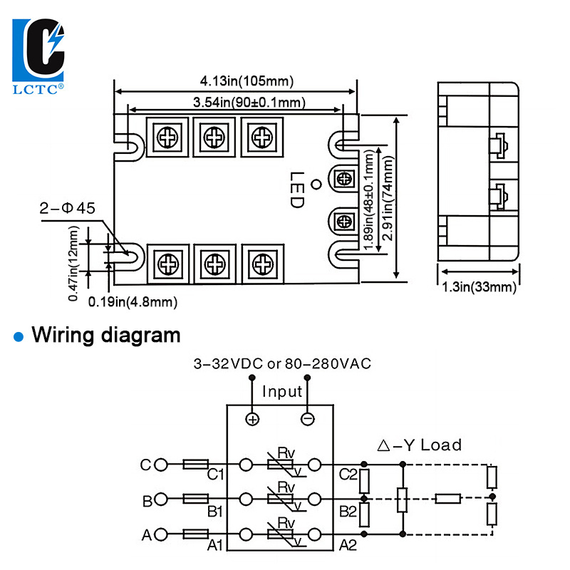 3 phase 3-32VDC to 24-480V starter relay SSR 40A-120A  150A 200A  power voltage regulator 480v  DC to AC  Solid State Relay