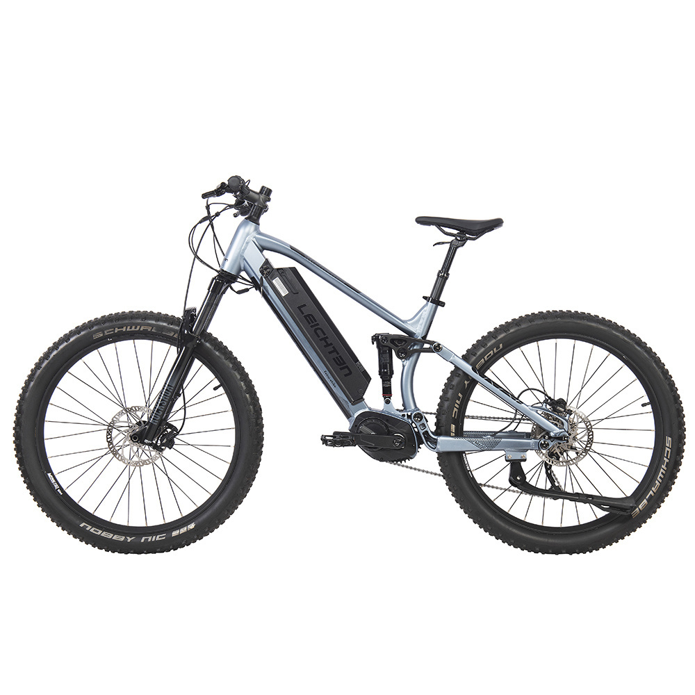 500w Motor Mountain electric sports bike Middle Drive with Extra Fat Tire and Speed Sensor  E-bike Full Suspension For Adults