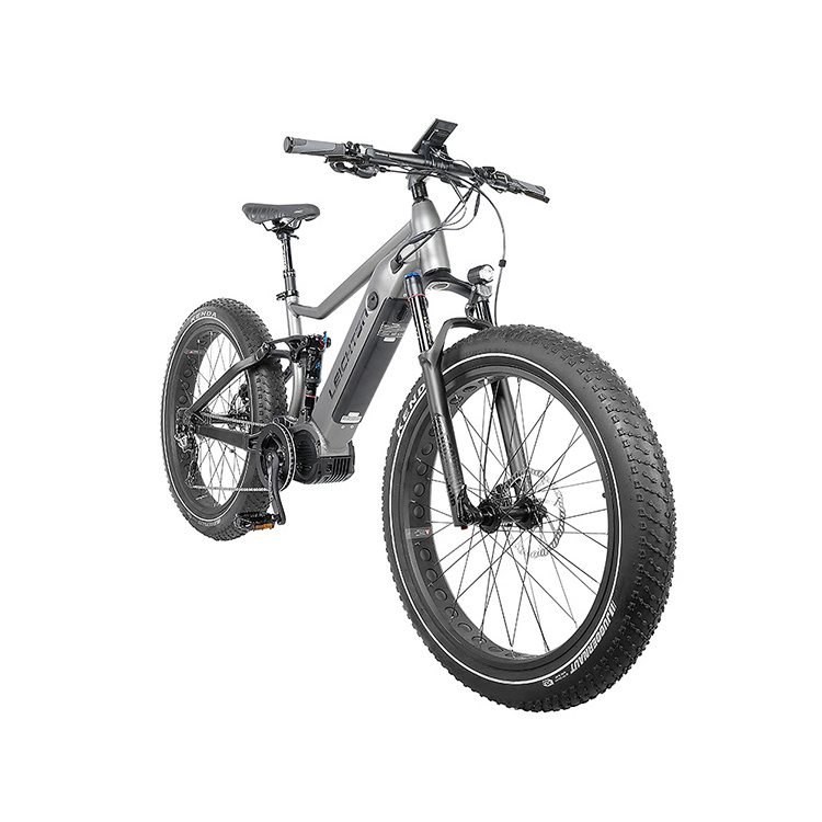 leichten electric fat tire bike  High Power 1000W/48V/14AH/17.5AH full suspension 9 gears 26*4.0 fat tire aluminum ebike MTB