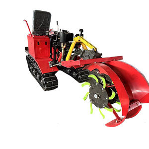 Farm Crawler Rotary Tractor Tiller Tracked Ride Type Rotary Cultivator