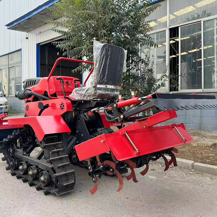 Hot Sale 25/35 Horsepower Agricultural Greenhouse Orchard Multifunctional Diesel Rotary Tiller Riding Crawler Micro Tiller