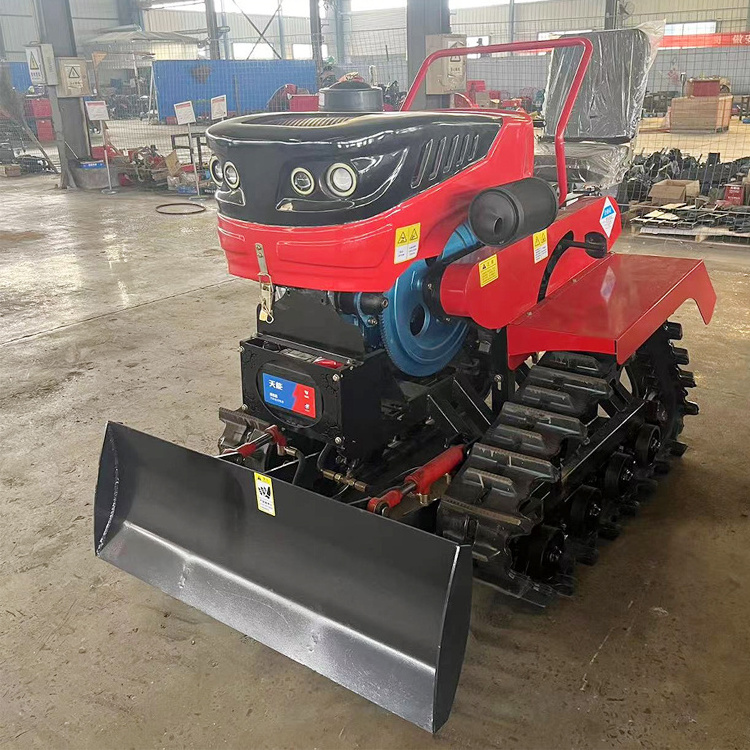 Hot Sale 25/35 Horsepower Agricultural Greenhouse Orchard Multifunctional Diesel Rotary Tiller Riding Crawler Micro Tiller