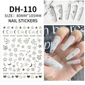 Leidankou Stars Moon Art Geometry Nail Decals 3D Nail Art Stickers Decoration For Nails