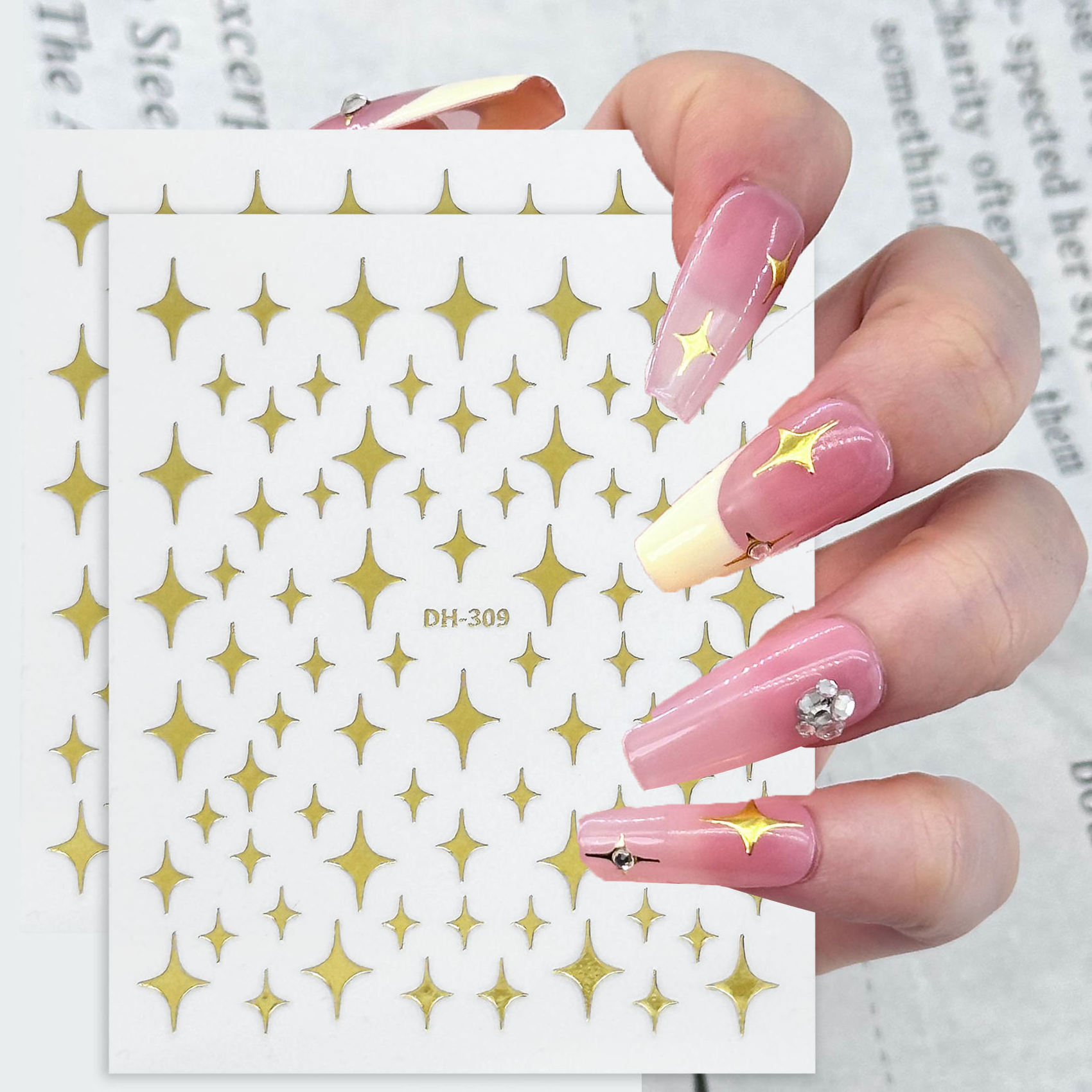 Nail Art Stickers Decals Glitter Holographic Star Heart Nail Supplies Nail Art Design Sticker