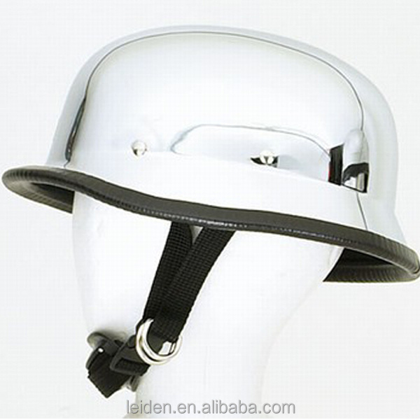 chrome helmet sliver white color motorcycle half face helmet with cushion match