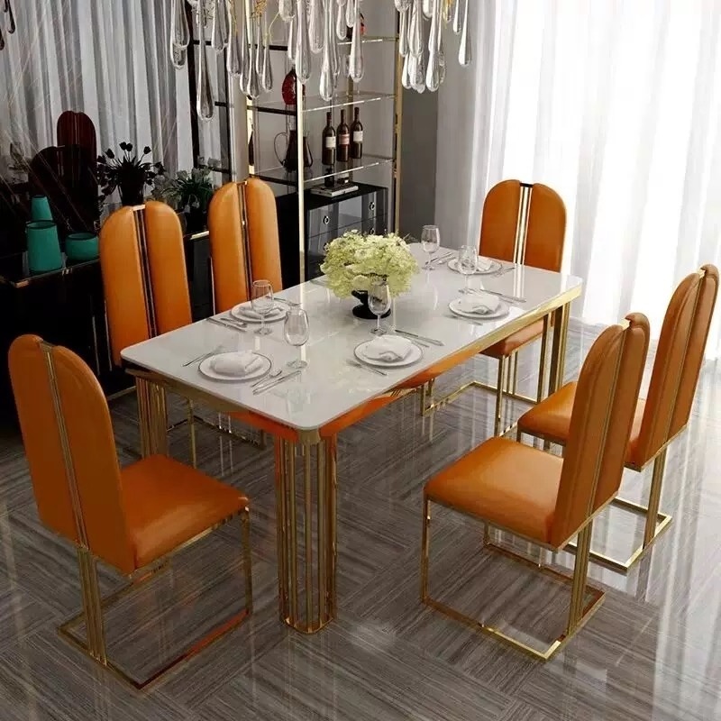 High End Luxury Dining Chairs Stainless Steel Frame With Velvet Wedding Furniture French Style Elegant Dining Chair