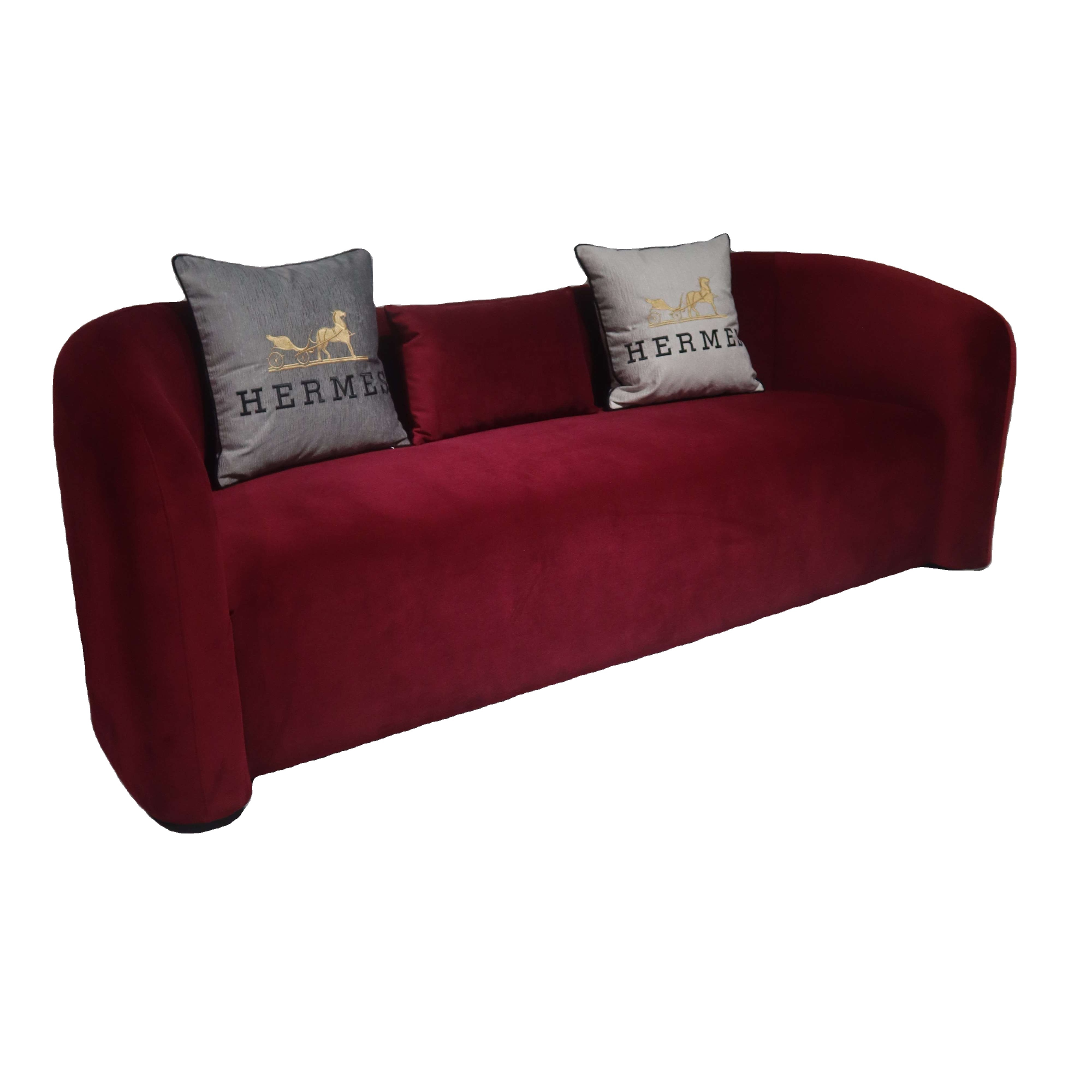 Nordic luxury design boucle tufted sofa minimalist lamb velvet curved sofa