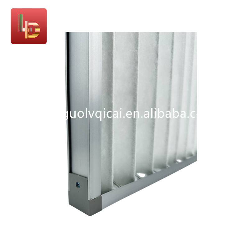 Aluminum alloy frame non-woven filter material G3 G4 Pleated Panel Air Filter