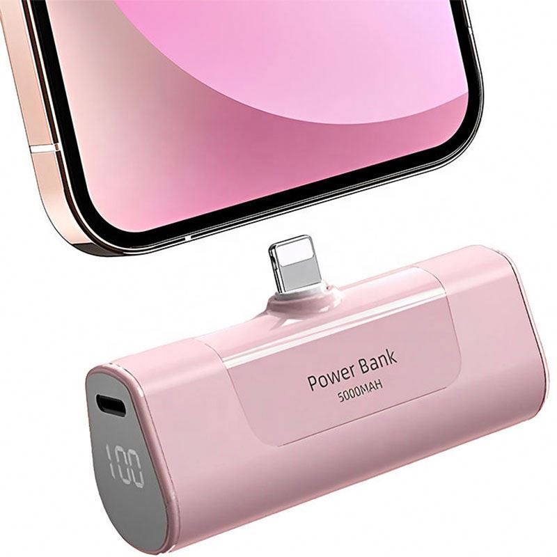 Mini Capsule Power Bank 5000Ah Led Display Battery Pack Charger Compact PowerBank Portable Charger power bank For iphone