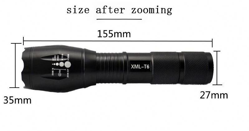 2021 Super Bright Xml T6 Waterproof Led ZoomableTactical Camping Flashlight