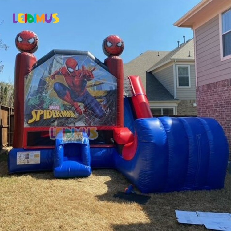 Commercial Pvc Water Slide New Design Castle Spiderman Inflatable Bounce House Bouncer