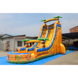 Commercial colorful theme inflatable water slides outdoor inflatable playground water slide PVC inflatable big jumping slide