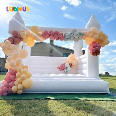 Commercial Party rental white bounce house with ball pit Wedding Bouncer inflatable castle water slide pool