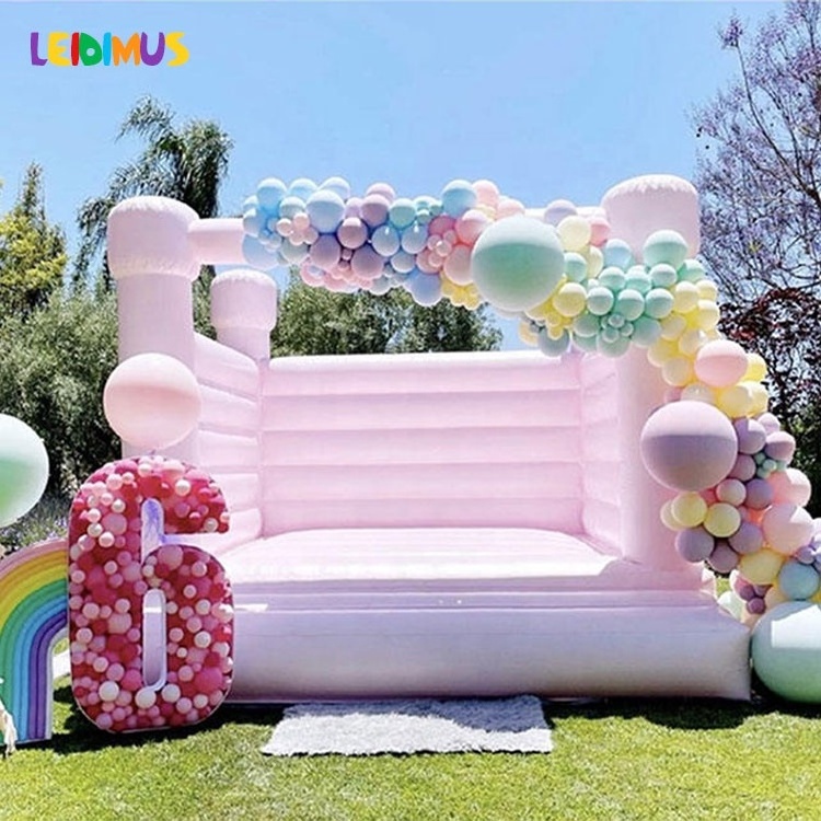 Commercial Party rental white bounce house with ball pit Wedding Bouncer inflatable castle water slide pool