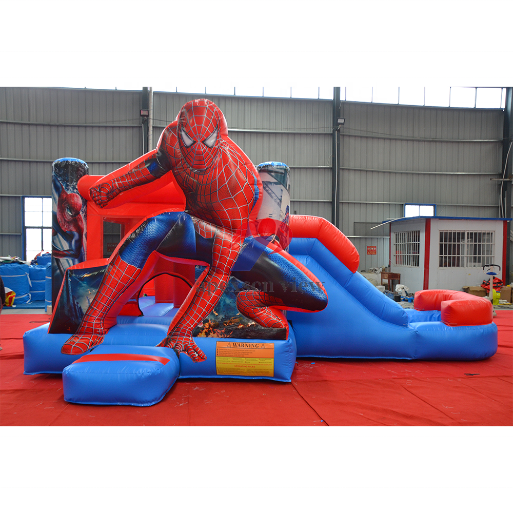 Spiderman With Pool Bouncy Jumping Gaming Bounce Spider Man Black Panther  Inflatable Castle Slide