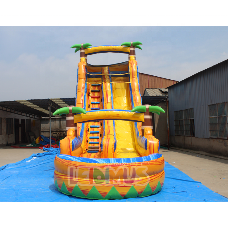 Commercial colorful theme inflatable water slides outdoor inflatable playground water slide PVC inflatable big jumping slide