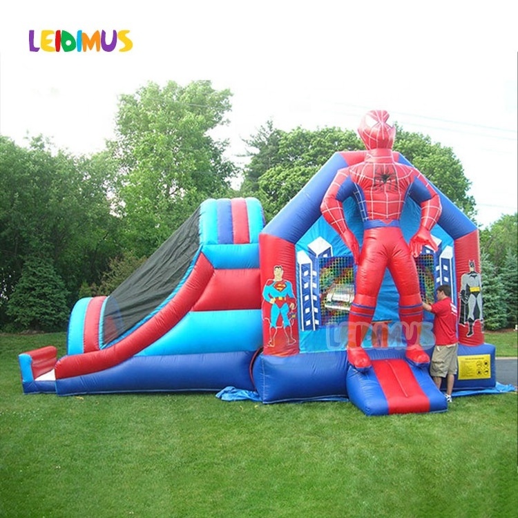 Commercial Pvc Water Slide New Design Castle Spiderman Inflatable Bounce House Bouncer