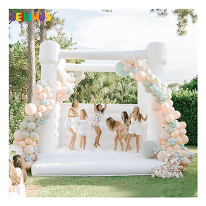 Commercial Popular Bouncy Castle White Adult Bounce House Inflatable With Ball Pit and Slide For Wedding