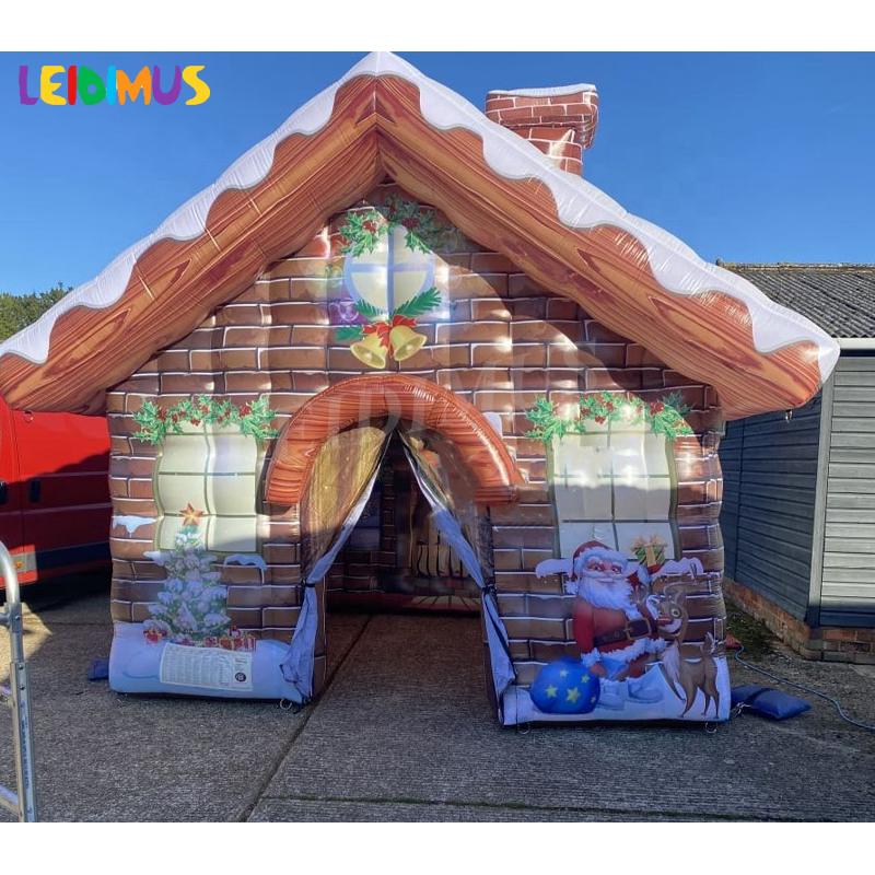 Santa Claus grotto cabin bouncy castle inflatable Christmas cabin house bounce house jumping castle