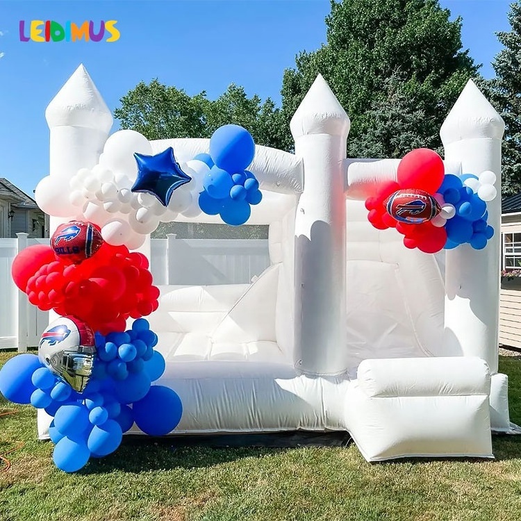 Commercial Popular Bouncy Castle White Adult Bounce House Inflatable With Ball Pit and Slide For Wedding